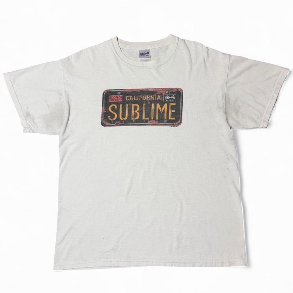 Vintage 1997 Sublime Band Skunk Records License Plate Tour T-shirt Large 21x27"